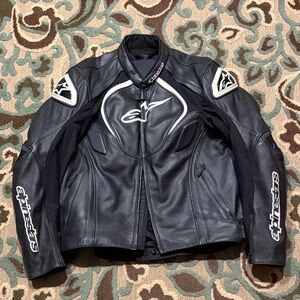 Alpinestars Black and White Jaws Airflow Motorcycle Jacket